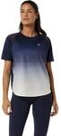 Laufshirt ASICS "ROAD FADE SS TOP", Damen, Gr. XS, midnight, cream, Obermaterial: