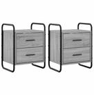 vidaXL Nachttisch 40 x 30 x 50 cm H&auml;ngender Nachttisch 2 stk Sonoma-Grau...