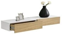 en.casa Wandboard, &raquo;Leknes&laquo; Wandregal mit T&uuml;r Nachtkommode wei&szlig;/holzfarben