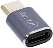 Inline USB4 Adapter, USB-C Stecker/Buchse, Aluminium, grau USB-Adapter