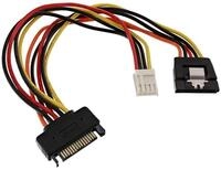 Inline SATA Stromadapapterkabel, SATA BU an SATA ST + 8,89cm (3,5) Stecker