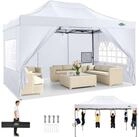 LuxusKollektion Faltpavillon Faltpavillon 3x4.5 Wei&szlig; m. 4 Seitenteile