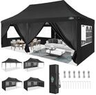 LuxusKollektion Faltpavillon Faltpavillon 3x6m Wasserdicht Schwarz mit...