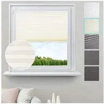 Woltu Plissee, Rolle mit Klemmfix in Crushed Optik creme 45 cm x 130 cm