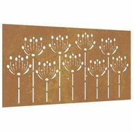 vidaXL Wandbild Garten-Wanddeko 105x55 cm Cortenstahl Blumen-Design, (1 St)