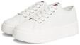 Plateausneaker TOMMY JEANS "TJW FLATFORM SNEAKER LTR", Damen, Gr. 41, ecru, Leder,