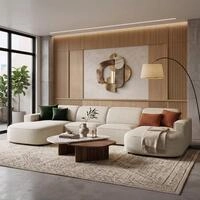 Selsey Wohnlandschaft SALLMO, Modular, U-Form 374 cm, 2 Ottomanen, hydrophobes