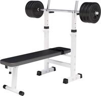 GORILLA SPORTS Hantelbank Hantelbank mit Langhantelset, (8-tlg)