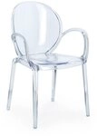 Feeling4Home Gartenstuhl Camilla 4er-Set mit Armlehne, Transparent, Stapelbar,