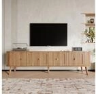 OKWISH TV-Schrank Fernsehschrank 180x38x47 cm mit Klappt&uuml;ren und goldenen...