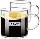 LuxusKollektion Latte-Macchiato-Glas Teegl&auml;ser 420ML 2er-Set mit Henkel...