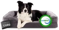 Lumaland Hundebett Hundebett Cord In-& Outdoor M 90x65x18cm grau vakuumiert,