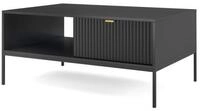Masseno Couchtisch STELLARE 104 cm Kaffeetisch mit 2 Schubladen Schwarz