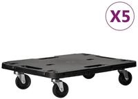 vidaXL Rollwagen Transportroller 5 Stk. Schwarz 58x38x12 cm Polypropylen, (5 St)