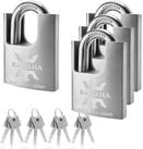 LuxusKollektion Vorh&auml;ngeschloss Vorh&auml;ngeschloss Edelstahl 60mm 4er Pack KAWAHA