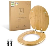 Benkstein WC-Sitz Premium Bambus WC Sitz mit Absenkautomatik (7-St), Quick...