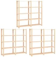 vidaXL Schwerlastregal Lagerregale 5 B&ouml;den 3 Stk. 170x38x170cm Massivholz...