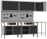 vidaXL Werkzeugschrank Arbeitsschrankset mit Schubladen 10 Stk. Schwarz und Grau