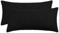 vidaXL Kissenbez&uuml;ge vidaXL Kissenbezug 2 pcs HEERLEN Schwarz 40 x 80 cm Boucl&eacute;