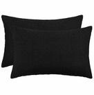 vidaXL Kissenbezug Kissenbezug 2 pcs HEERLEN Schwarz 50 x 70 cm Boucl&eacute;, (2...