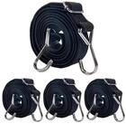 LuxusKollektion Spanngurt Spanngummi mit Haken 200cm 4er-Set Schwarz (4-St)