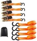 LuxusKollektion Zurrgurt Spanngurte 4Stk 5m 800kg Ratsche Haken Orange (4-St)