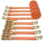 LuxusKollektion Zurrgurt Spanngurt 6m 3000kg Ratsche Haken Orange (4-St)