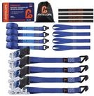 LuxusKollektion Zurrgurt Spanngurte Ratsche J-Haken 4er Set Blau 4m (4-St)