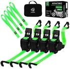 LuxusKollektion Zurrgurt Automatik Spanngurt 3,6m J-Haken gr&uuml;n 4 Stk (4-St)