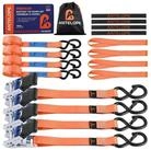 LuxusKollektion Zurrgurt Spanngurt Ratsche S-Haken 4tlg Orange 25mm 4m (4-St)
