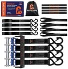 LuxusKollektion Spanngurt Spanngurte mit Ratsche S-Haken 2er Set 6m (4-St)