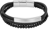 Lotus Armband Iron Road, mit Lavastein, Onyx