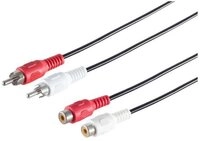 S-Conn 2 Cinchstecker - 2 Cinchkupplung, 1,5m Audio-Kabel