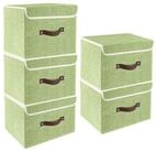 LuxusKollektion Faltbox Aufbewahrungsbox Faltbar mit Deckel 5er Gr&uuml;n
