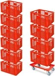 BRB-Lagertechnik Stapelbox 10x Eurobeh&auml;lter/B&auml;ckerkiste, LxBxH 600x400x320 mm...