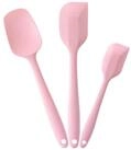 LuxusKollektion Teigschaber Teigschaber Silikon Set 3tlg Rosa