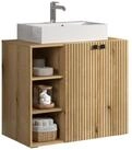 trendteam Waschbeckenunterschrank inkl.Waschbecken, Evoke Eiche & Schwarze...