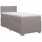 vidaXL Bett Boxspringbett mit Matratze Taupe 100 x 200 cm Stoff (1-tlg)