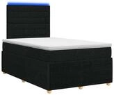vidaXL Bett LED Boxspringbett mit Matratze Schwarz 120 x 190 cm Stoff (1-tlg)