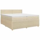 vidaXL Bett Boxspringbett mit Matratze Creme 200 x 200 cm Stoff (1-tlg)