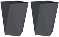 vidaXL Blumentopf Pflanzk&uuml;bel 2 Stk. Anthrazit 50 x 50 x 75 cm Stahl (2 St)