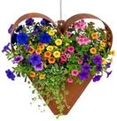 relaxdays Blumentopf Gartendeko Rost Herz (1 St)