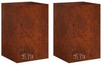 vidaXL Blumentopf Garten-Pflanzgef&auml;&szlig; 2 Stk. Rostoptik 50 x 50 x 75 cm (2 St)