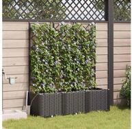 vidaXL Hochbeet vidaXL Garten-Pflanzgef&auml;&szlig; 3 Stk. Schwarz 120 x 40 x 142 cm PP