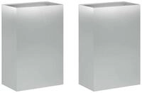 vidaXL Blumentopf Garten-Pflanzgef&auml;&szlig; 2 stk. Silber 50 x 40 x 75 cm (2 St)