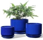 LuxusKollektion Blumentopf Blument&ouml;pfe Keramik 3er 11 13 17cm Untersetzer...