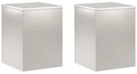 vidaXL Blumenst&auml;nder Pflanzenst&auml;nder 2 pcs Silber 30 x 30 x 40 cm Stahl (2 St)