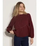 Apricot Blusentop Crochetbluse mit Blumenstickerei rot XS (34)