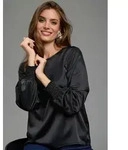 Laura Scott Schlupfbluse Festliche Satin-Bluse, Elastikb&uuml;ndchen am &Auml;rmel,