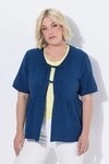 Ulla Popken Tunika Musselin-Bluse Schleifenverschluss V-Ausschnitt